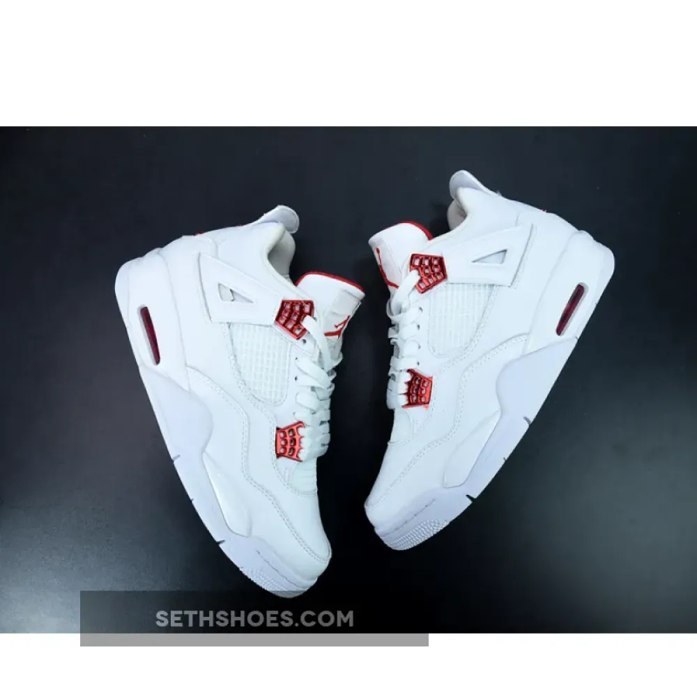 Air Jordan 4 “Red Metallic” White/University Red-Metallic Silver  CT8527-112