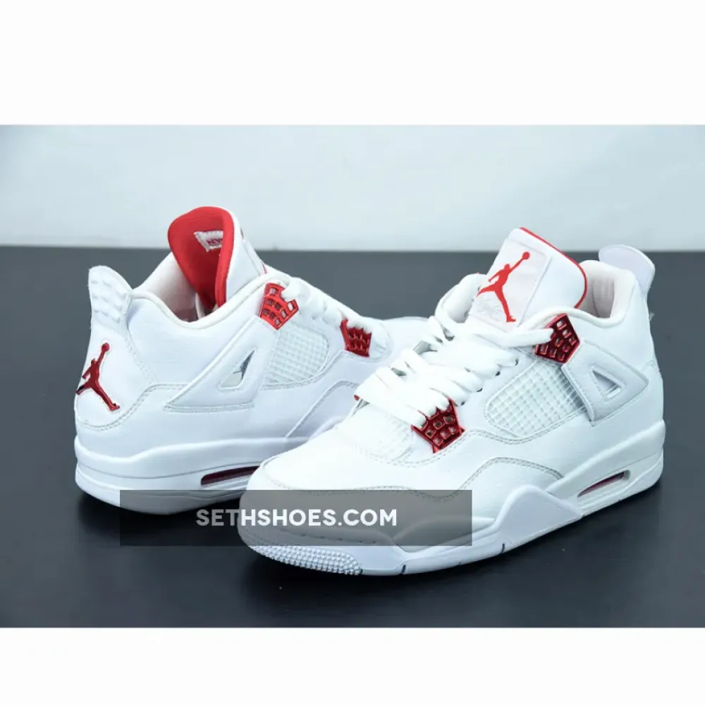 Air Jordan 4 “Red Metallic” White/University Red-Metallic Silver  CT8527-112