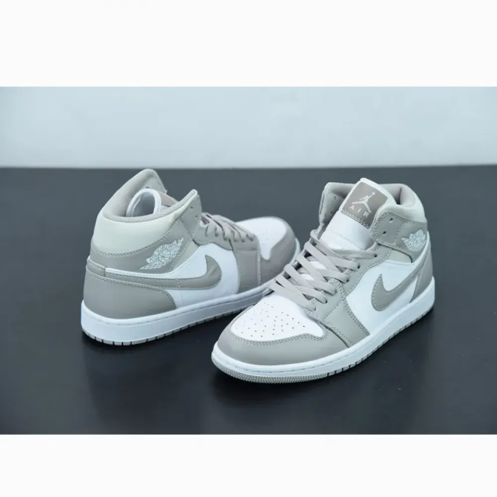 Air Jordan 1 Mid “Linen” White Tan  554724-082