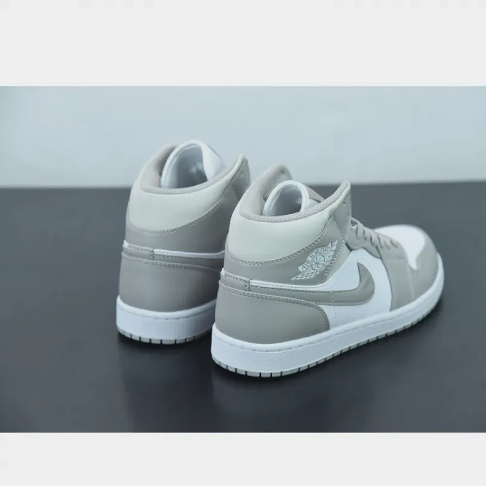 Air Jordan 1 Mid “Linen” White Tan  554724-082