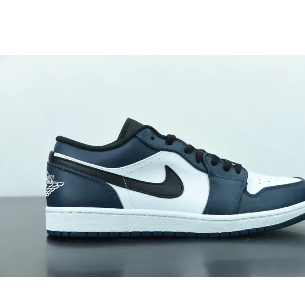 Air Jordan 1 Low White/Dark Teal-Black  553558-411