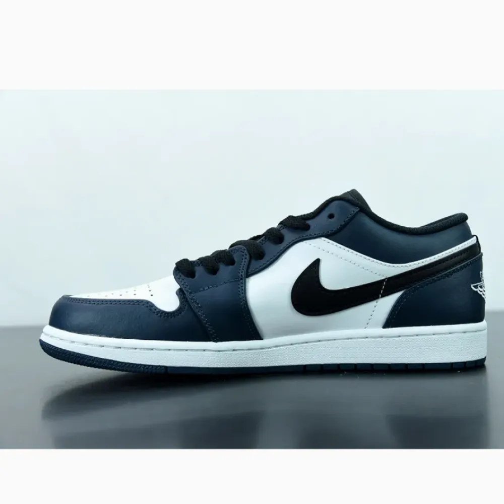 Air Jordan 1 Low White/Dark Teal-Black  553558-411