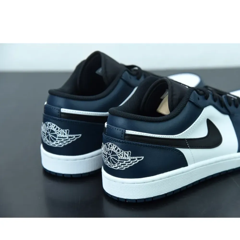 Air Jordan 1 Low White/Dark Teal-Black  553558-411