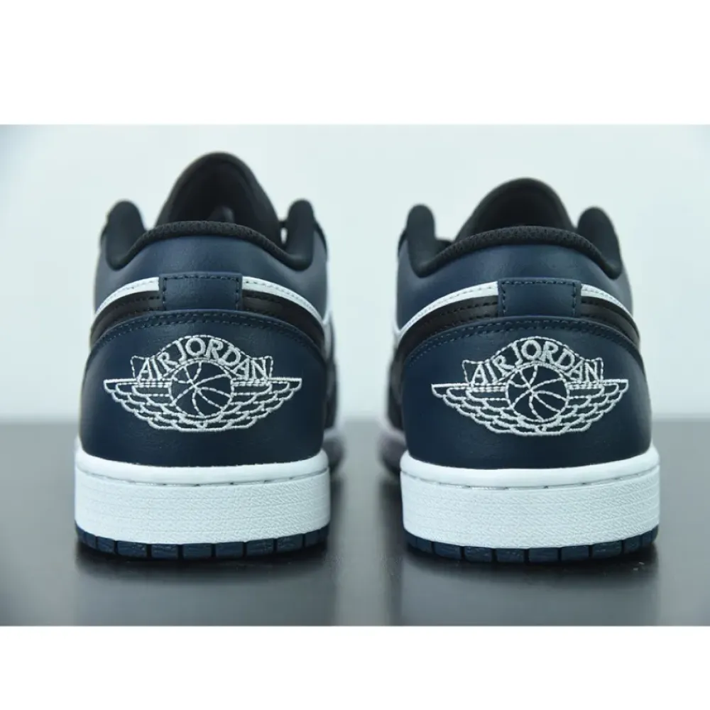 Air Jordan 1 Low White/Dark Teal-Black  553558-411