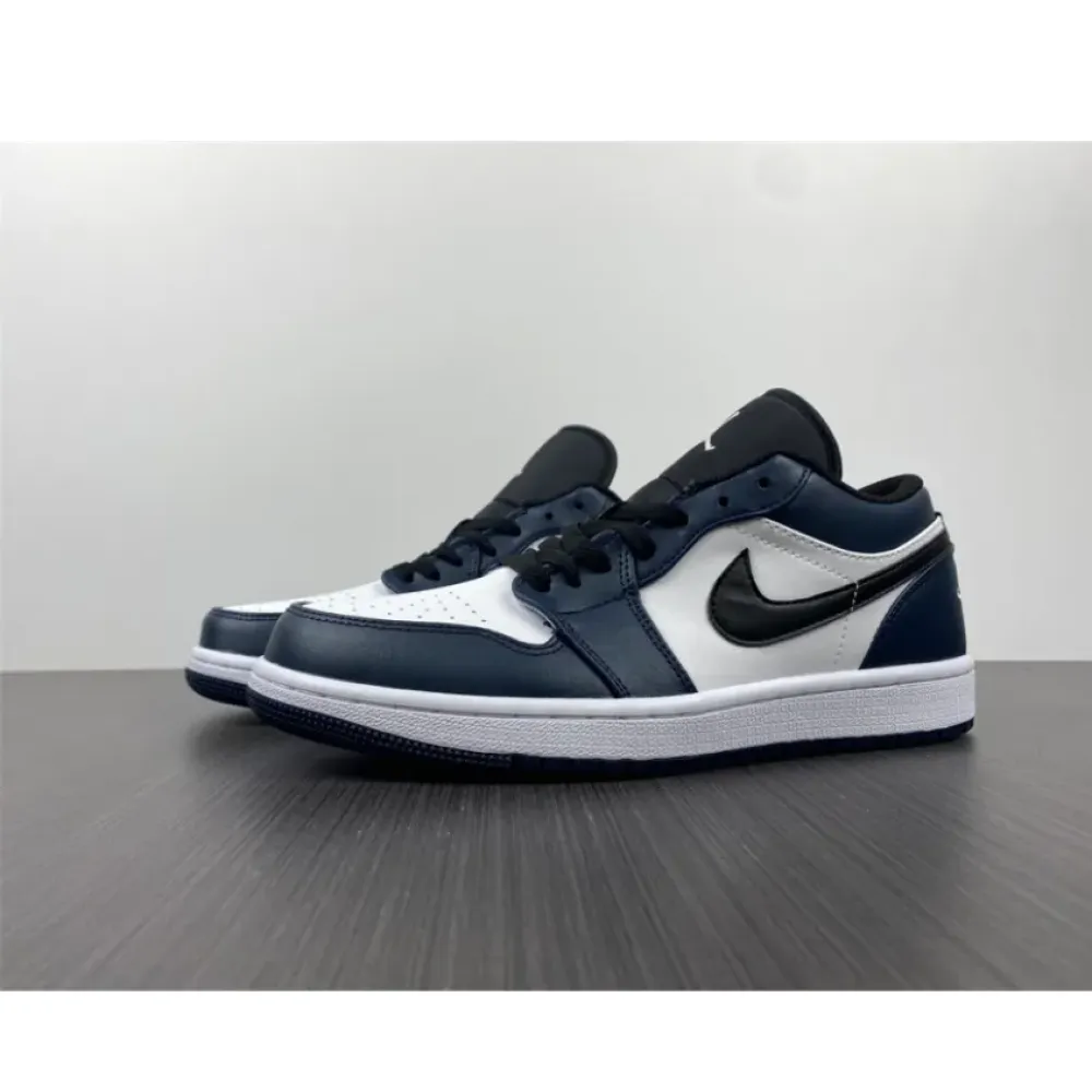 Air Jordan 1 Low White/Dark Teal-Black  553558-411
