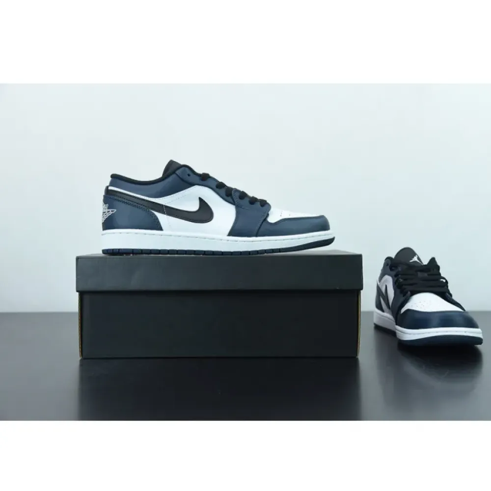 Air Jordan 1 Low White/Dark Teal-Black  553558-411