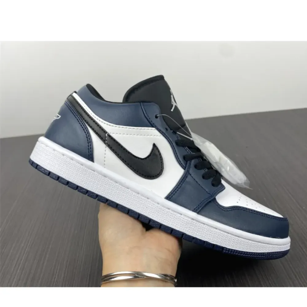 Air Jordan 1 Low White/Dark Teal-Black  553558-411