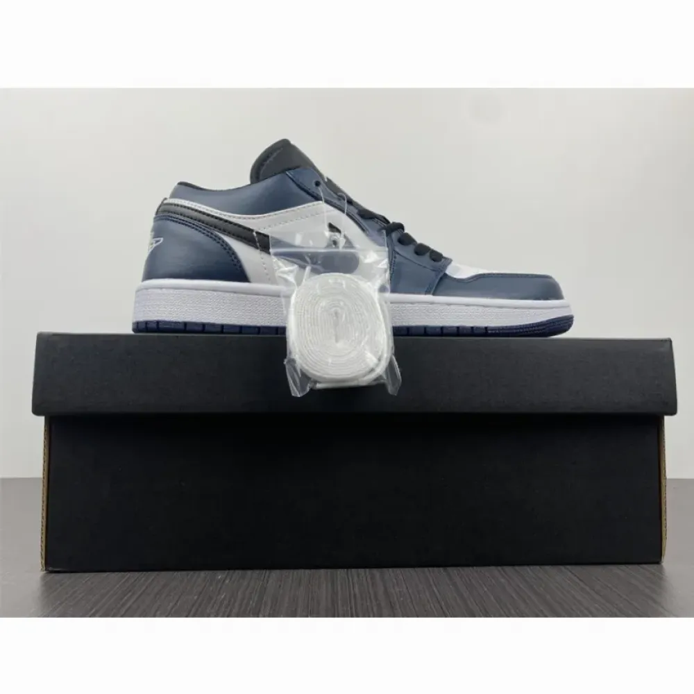 Air Jordan 1 Low White/Dark Teal-Black  553558-411