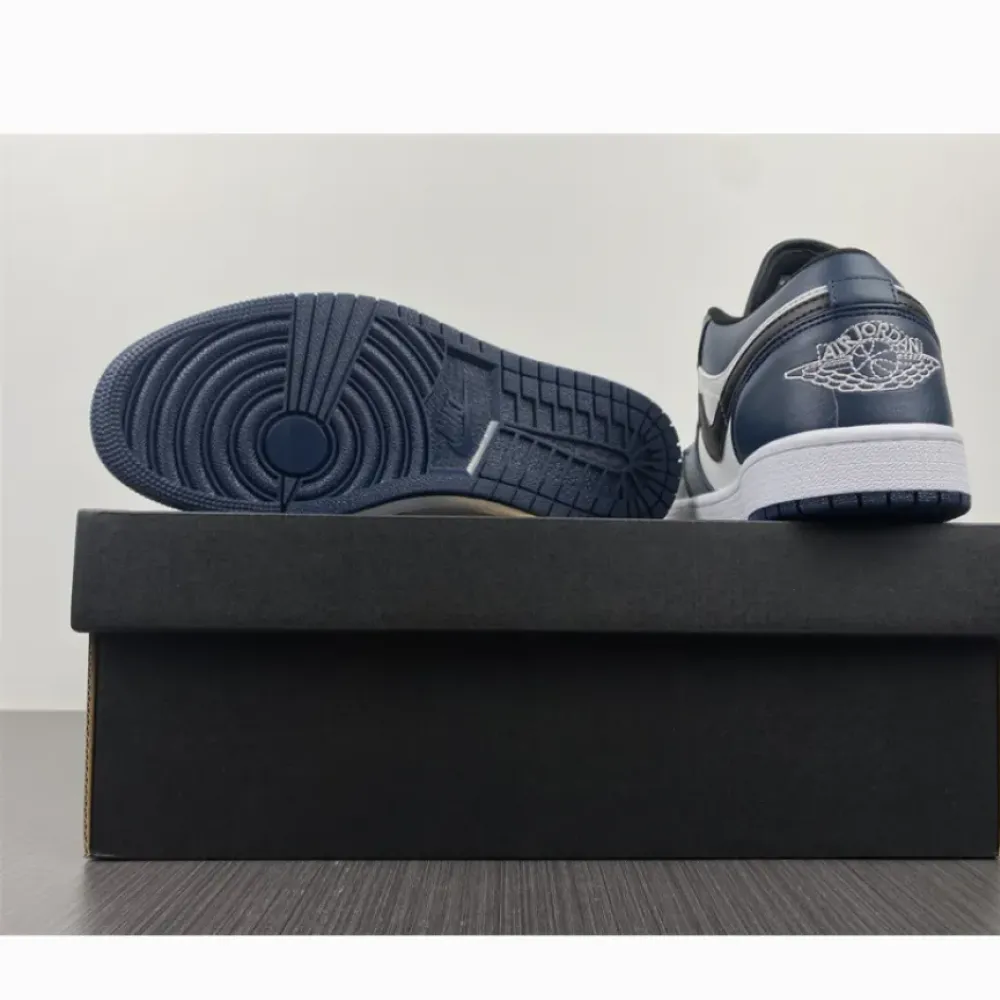 Air Jordan 1 Low White/Dark Teal-Black  553558-411