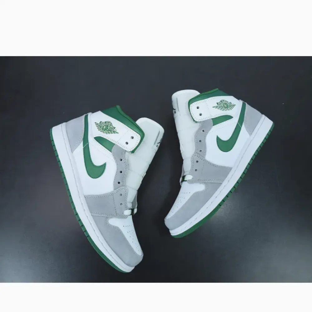 Air Jordan 1 Mid White Green Grey  DC7294-103