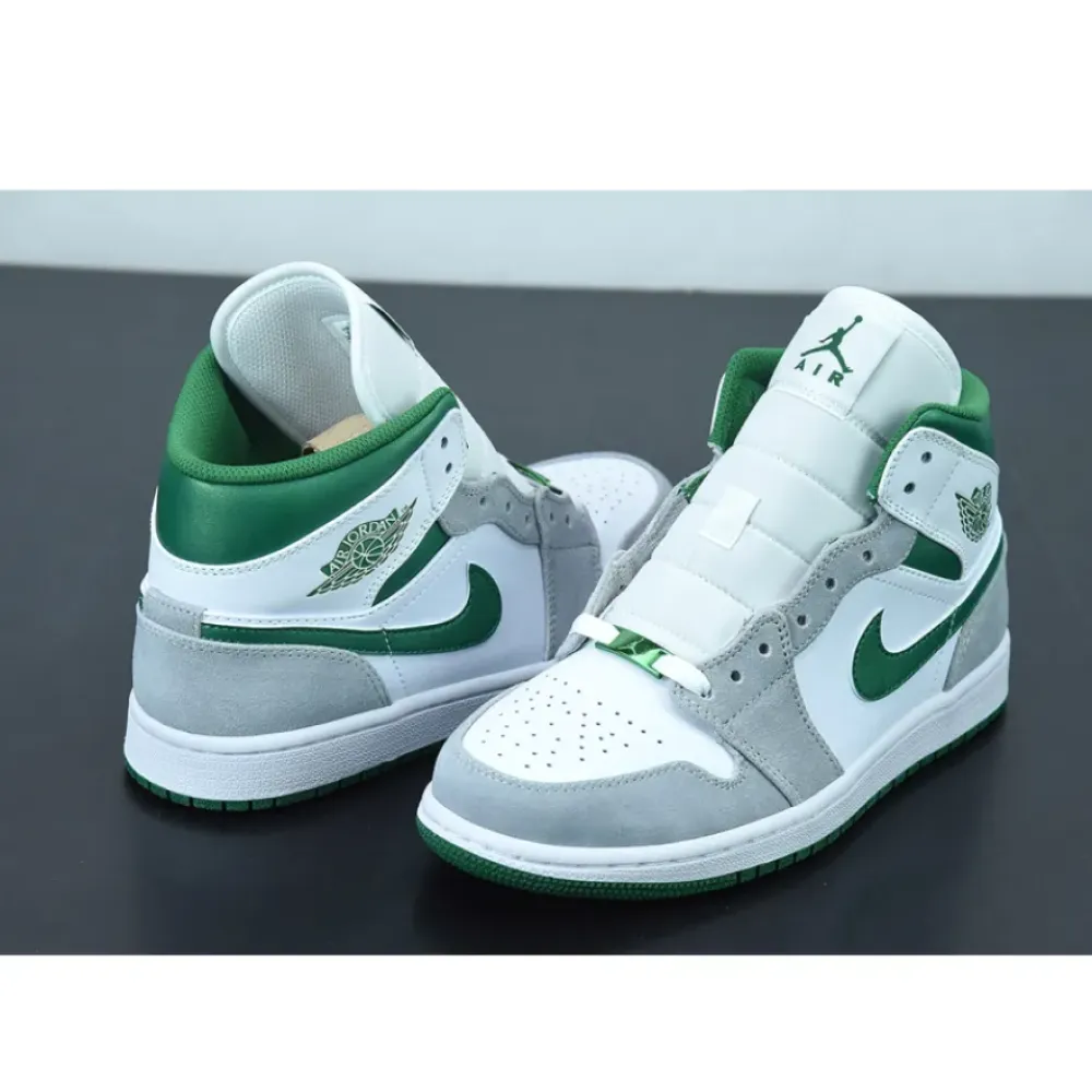 Air Jordan 1 Mid White Green Grey  DC7294-103
