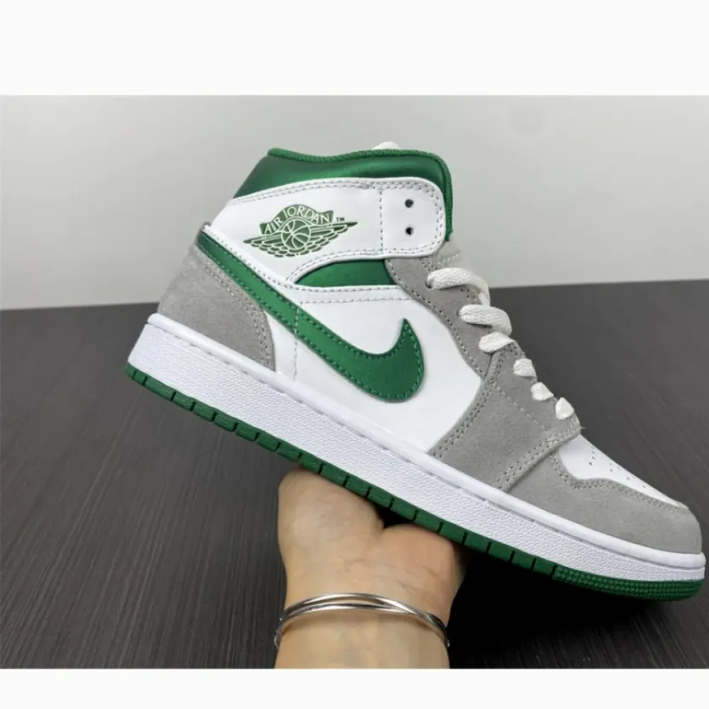 Air Jordan 1 Mid White Green Grey  DC7294-103