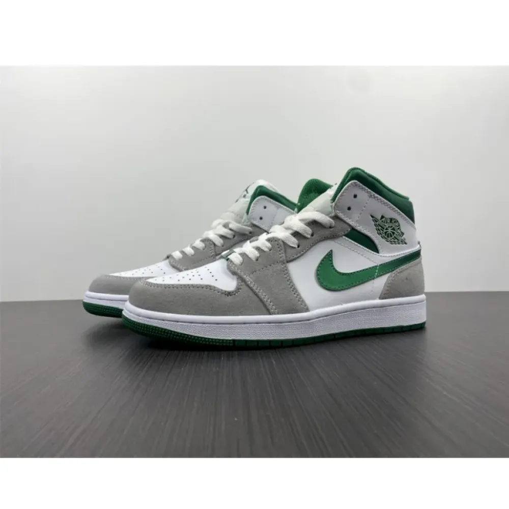 Air Jordan 1 Mid White Green Grey  DC7294-103