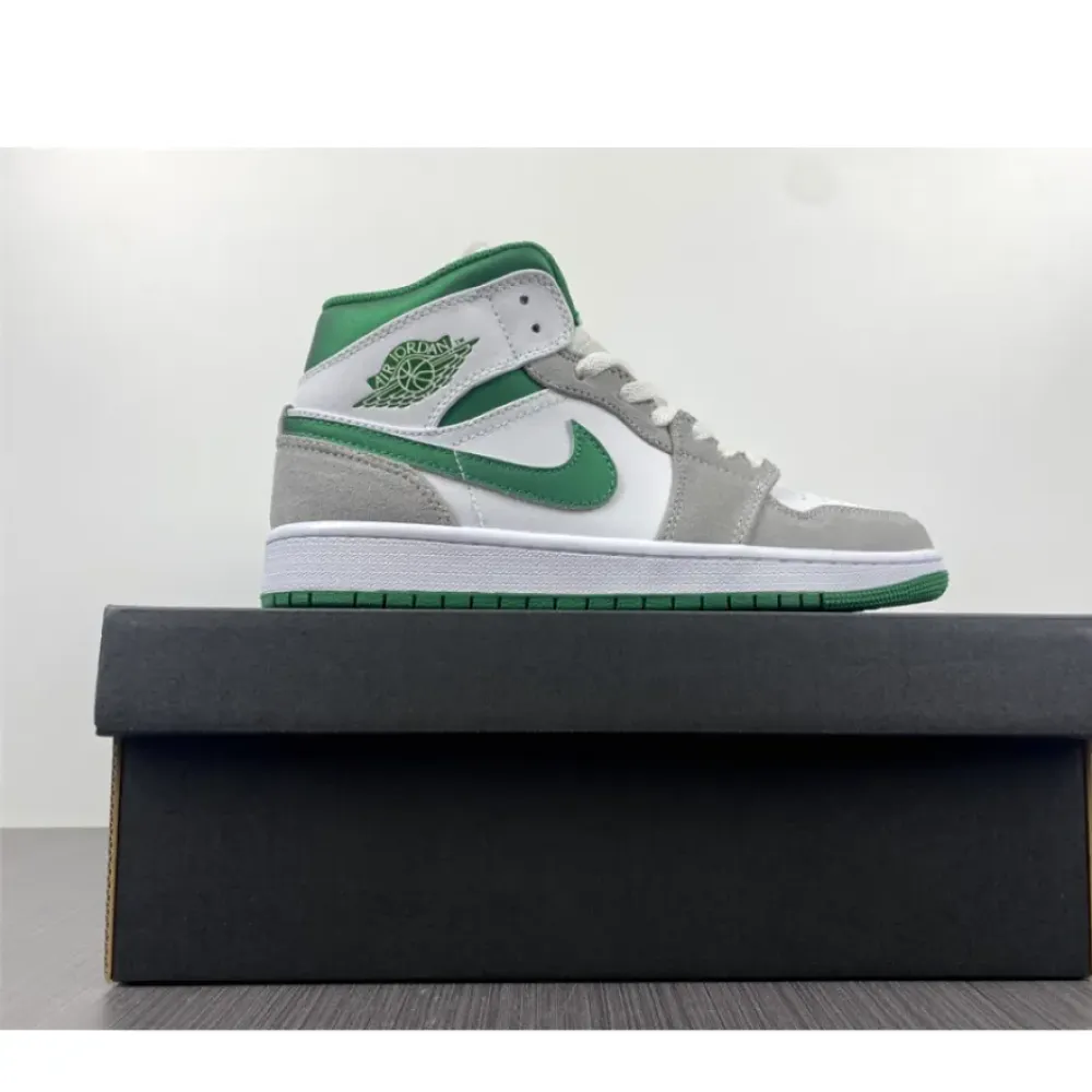 Air Jordan 1 Mid White Green Grey  DC7294-103
