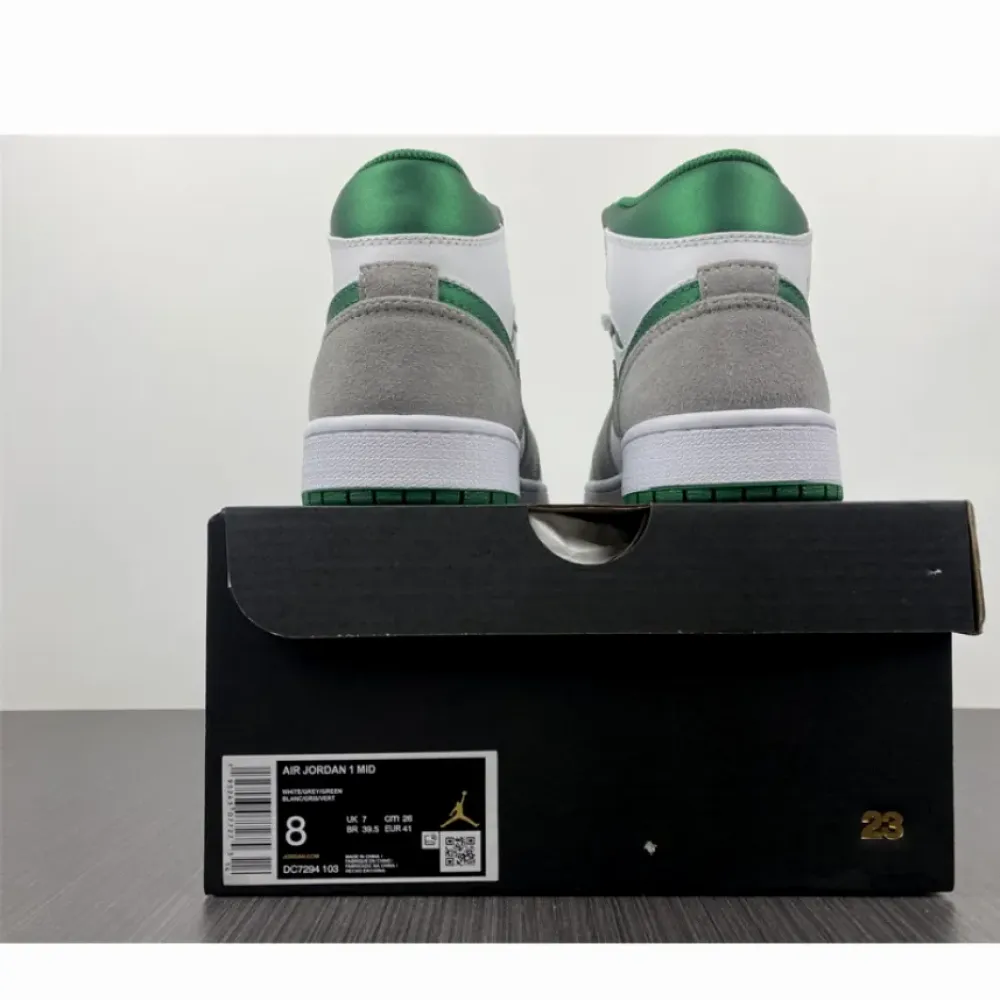 Air Jordan 1 Mid White Green Grey  DC7294-103
