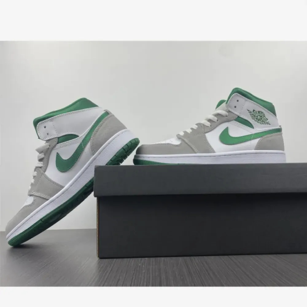 Air Jordan 1 Mid White Green Grey  DC7294-103