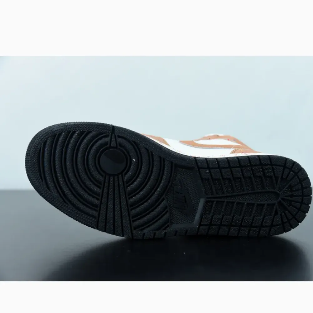 Air Jordan 1 Mid SE ‘Brushstroke’ Sail/Black-Cider-Chile Red  DA8005-100