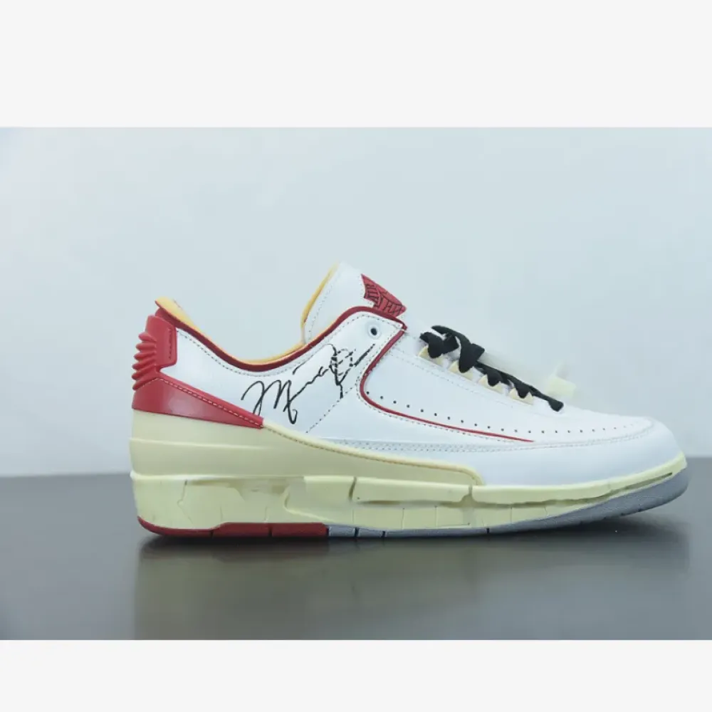 Off-White x Air Jordan 2 Low White/Varsity Red-Black  DJ4375-106