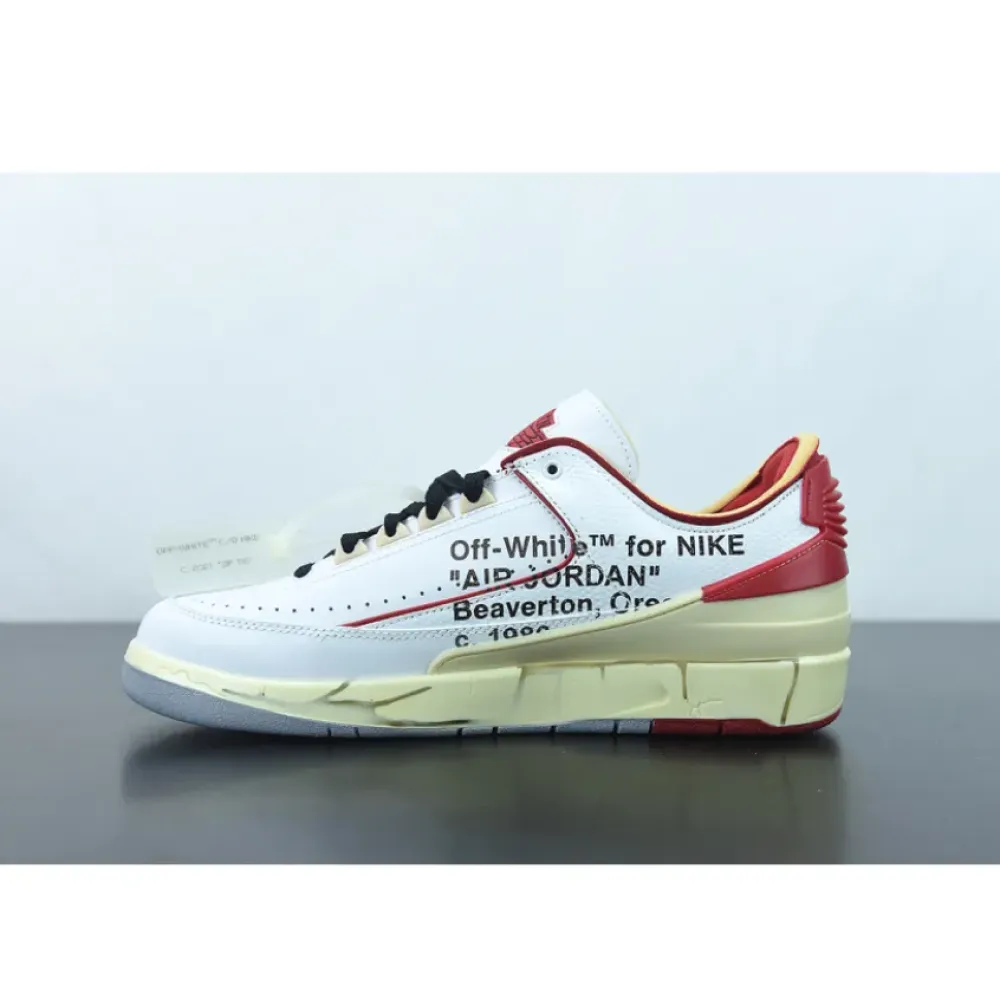 Off-White x Air Jordan 2 Low White/Varsity Red-Black  DJ4375-106