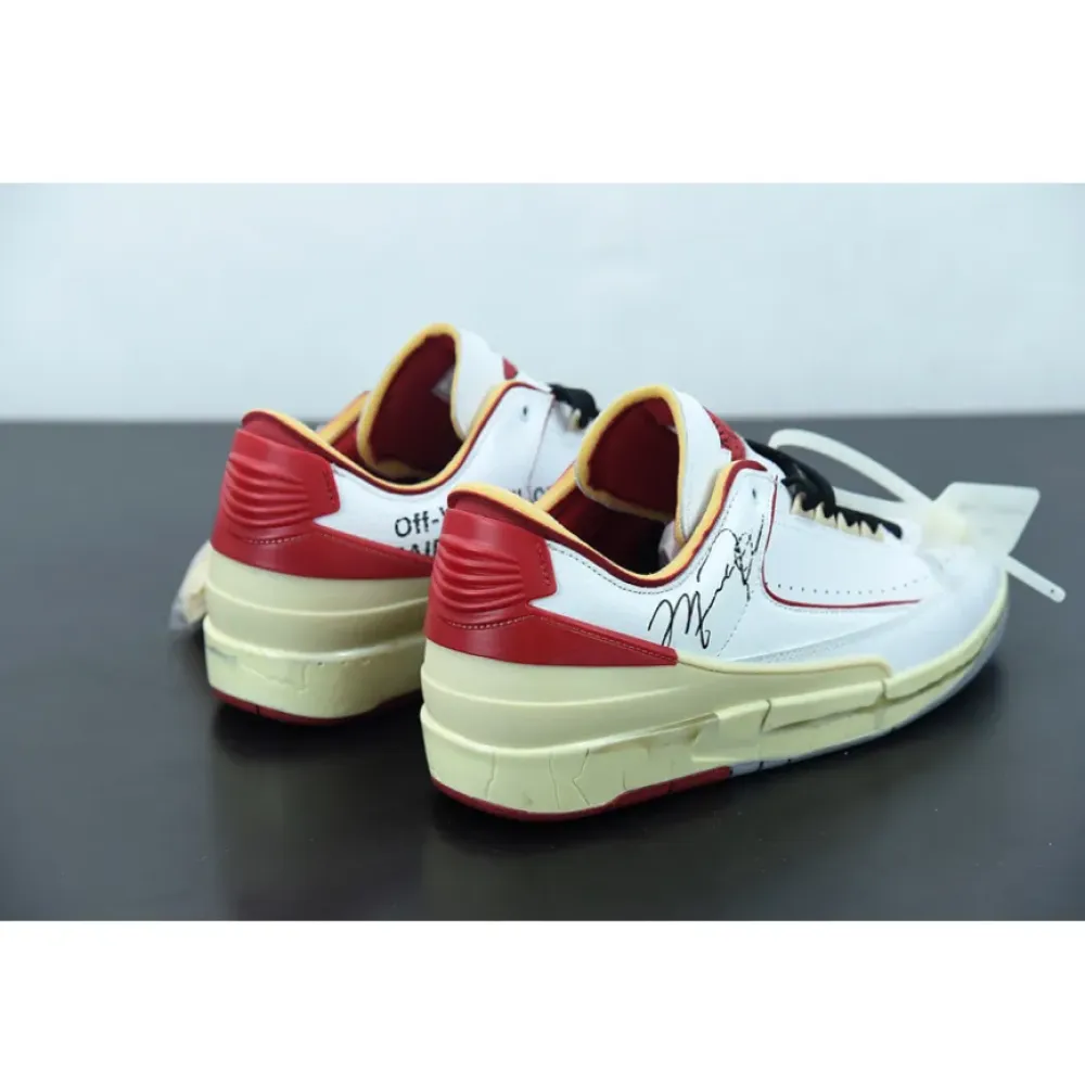 Off-White x Air Jordan 2 Low White/Varsity Red-Black  DJ4375-106