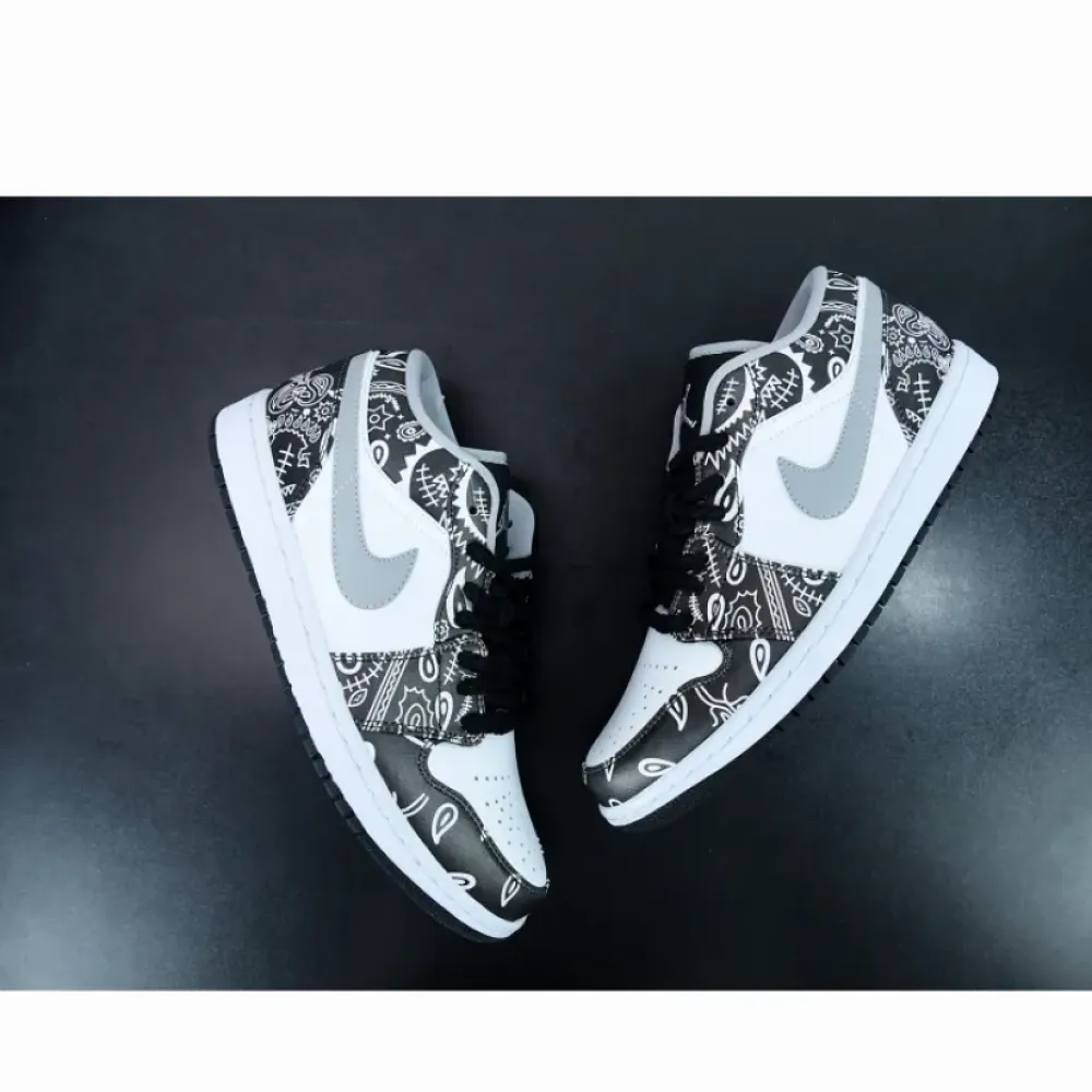 DIY Air Jordan 1 Low Black White Grey
