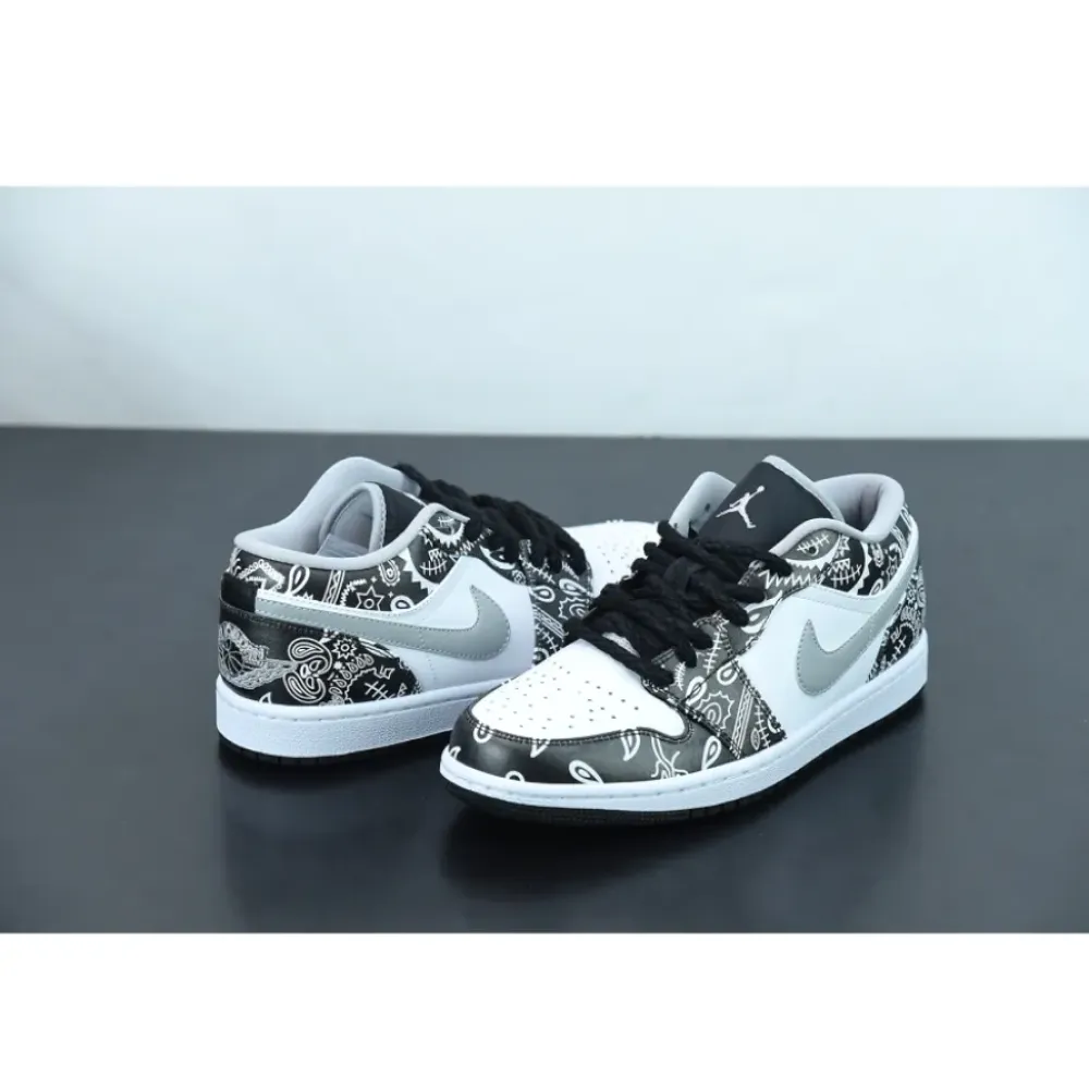 DIY Air Jordan 1 Low Black White Grey