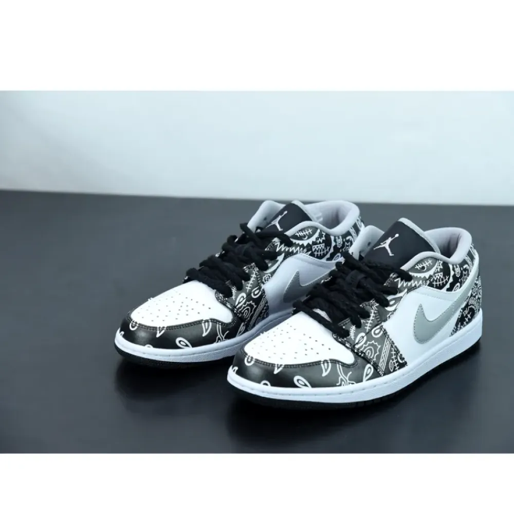 DIY Air Jordan 1 Low Black White Grey