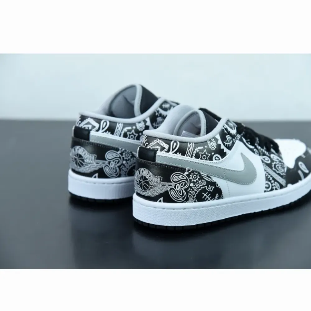 DIY Air Jordan 1 Low Black White Grey