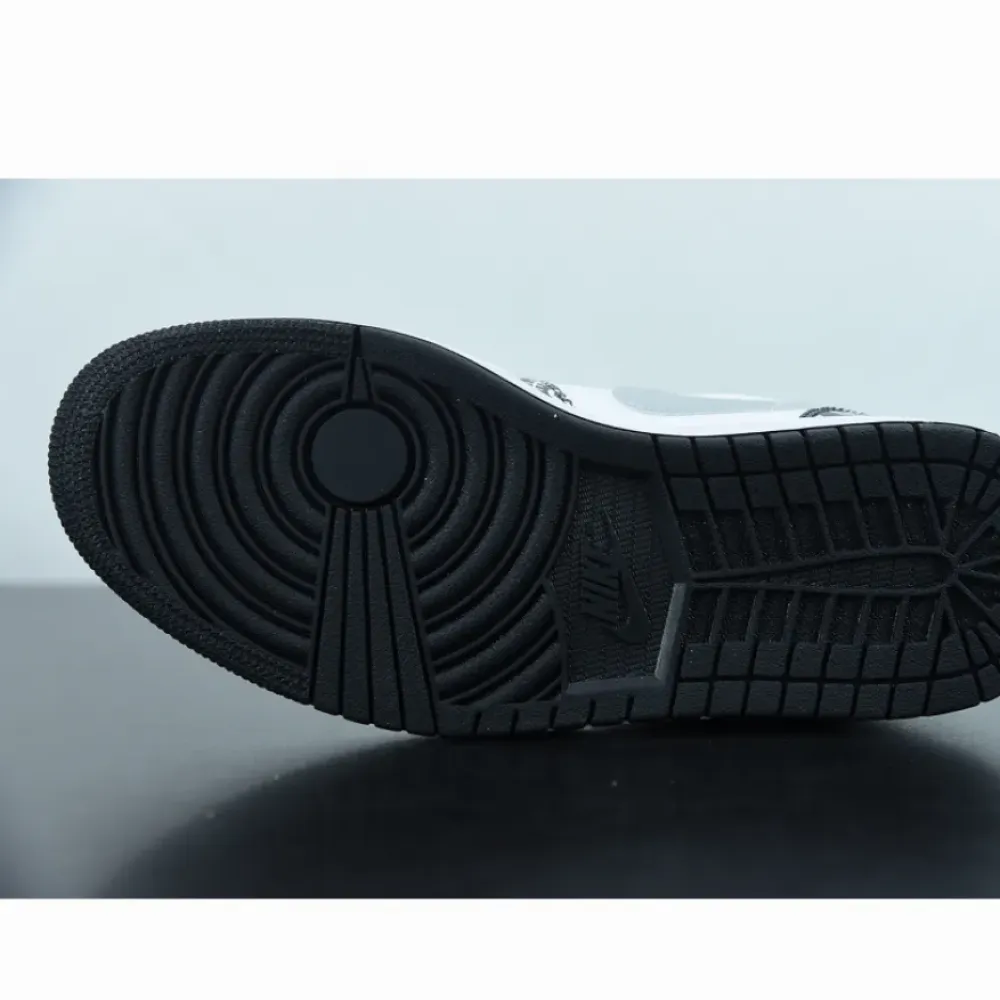 DIY Air Jordan 1 Low Black White Grey