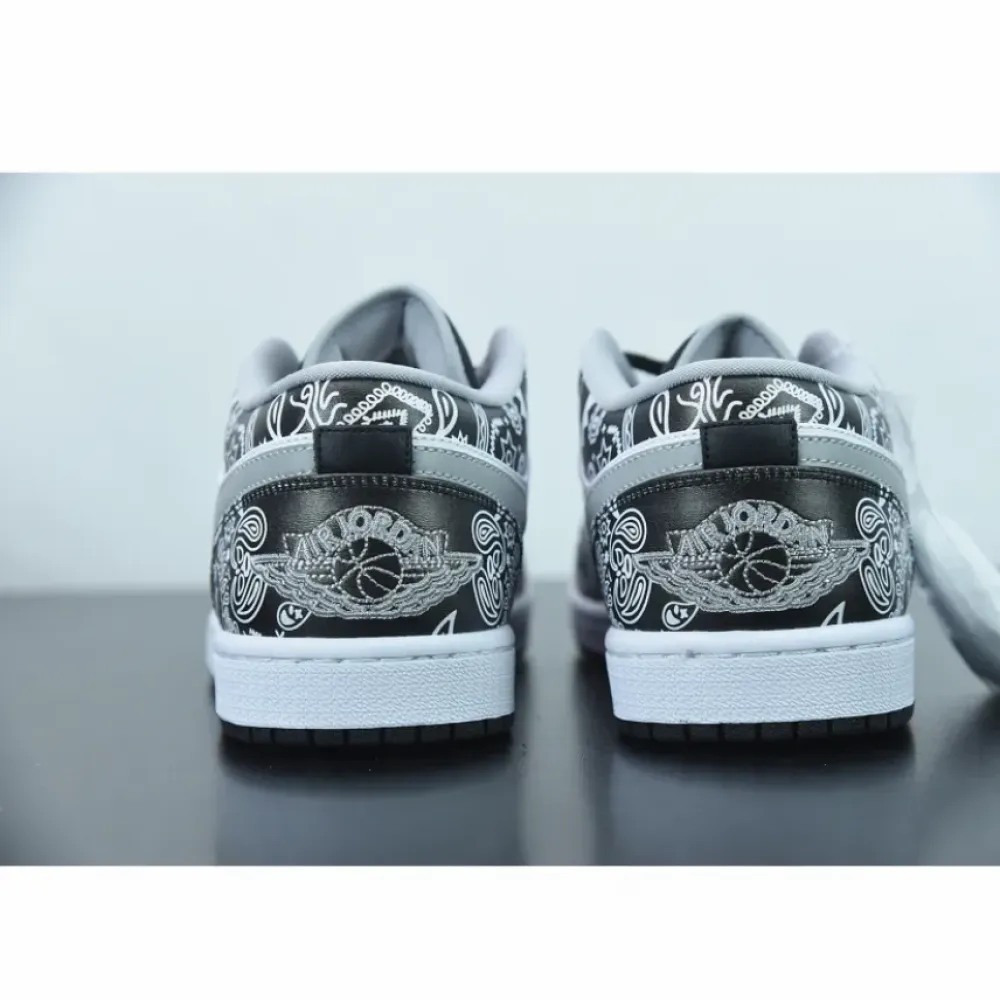 DIY Air Jordan 1 Low Black White Grey