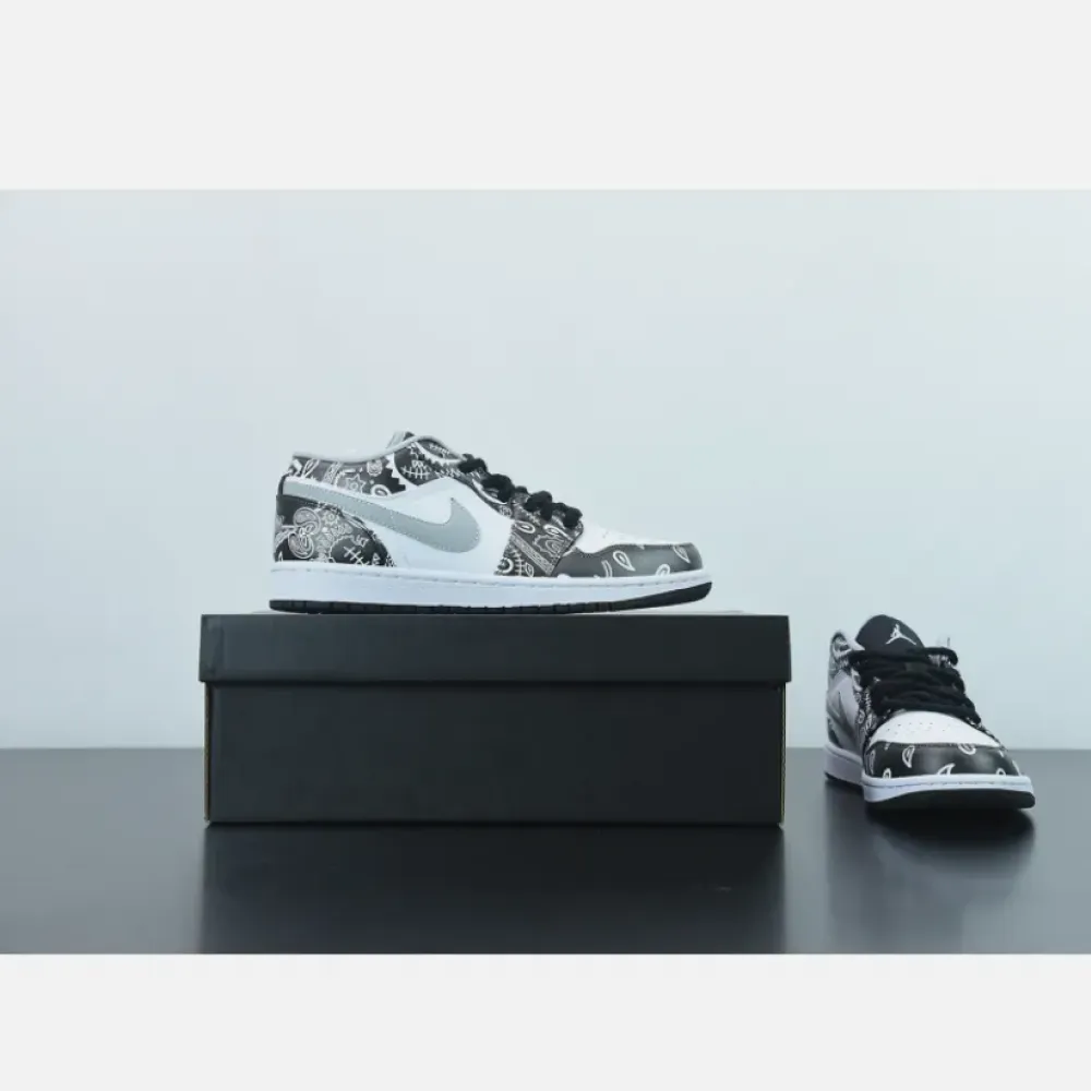 DIY Air Jordan 1 Low Black White Grey