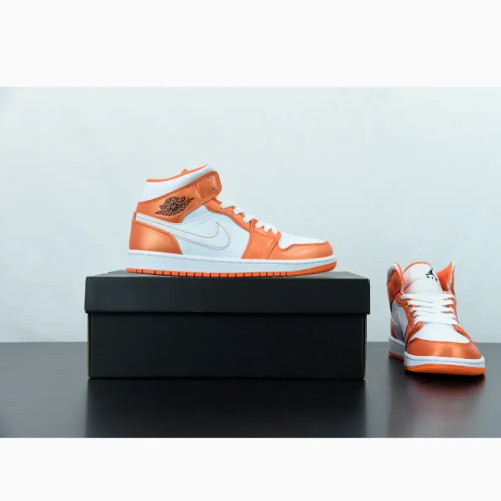 Air Jordan 1 Mid Electro Orange/White-Black  DM3531-800