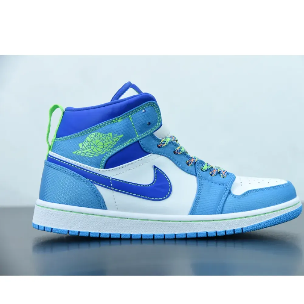 Air Jordan 1 Mid “Outdoor-Themed” White Blue Green  DA8010-400