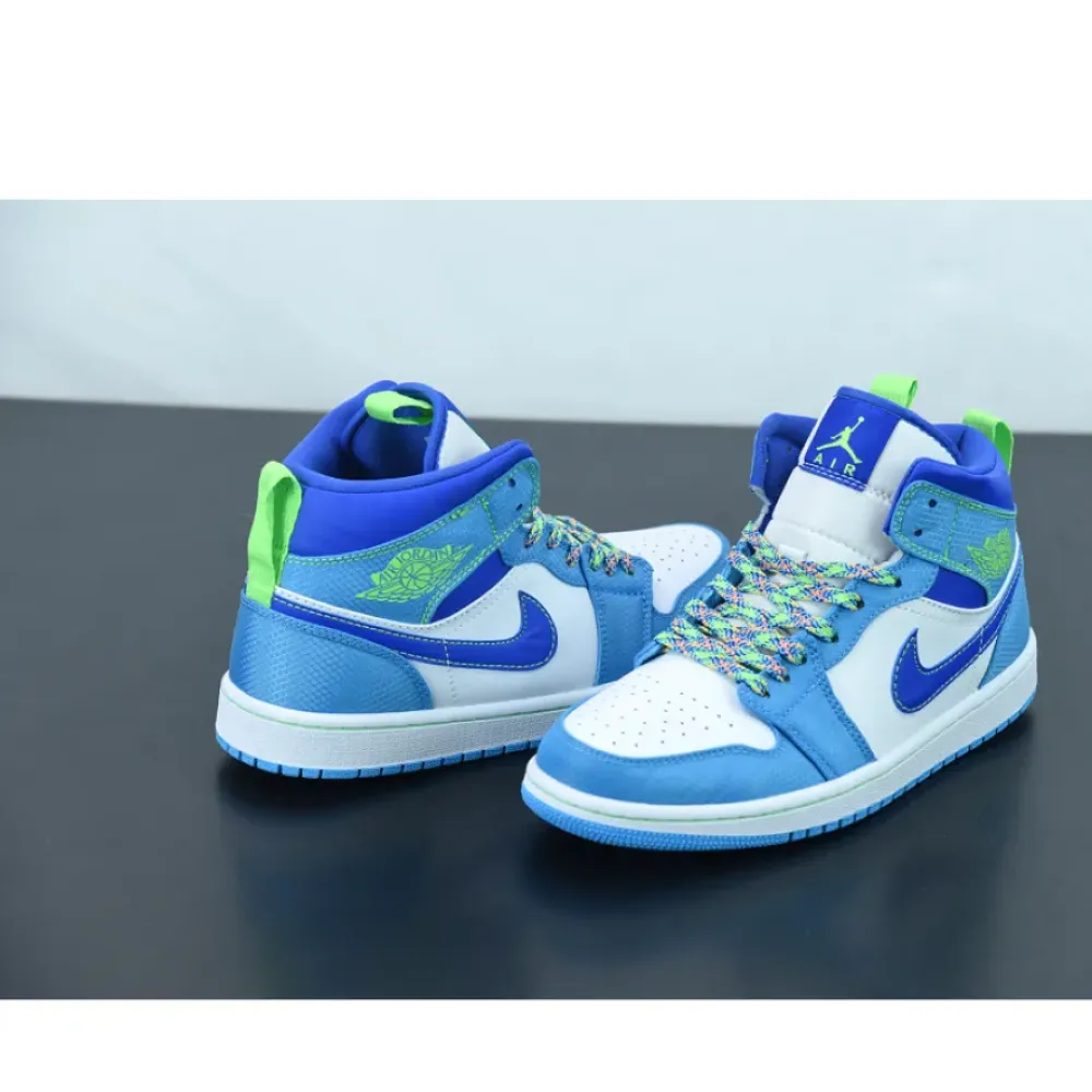 Air Jordan 1 Mid “Outdoor-Themed” White Blue Green  DA8010-400