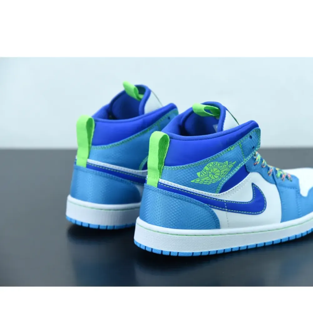Air Jordan 1 Mid “Outdoor-Themed” White Blue Green  DA8010-400