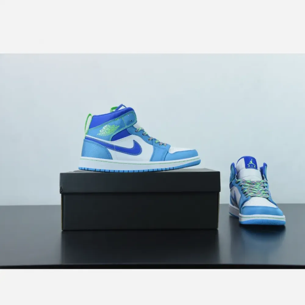 Air Jordan 1 Mid “Outdoor-Themed” White Blue Green  DA8010-400