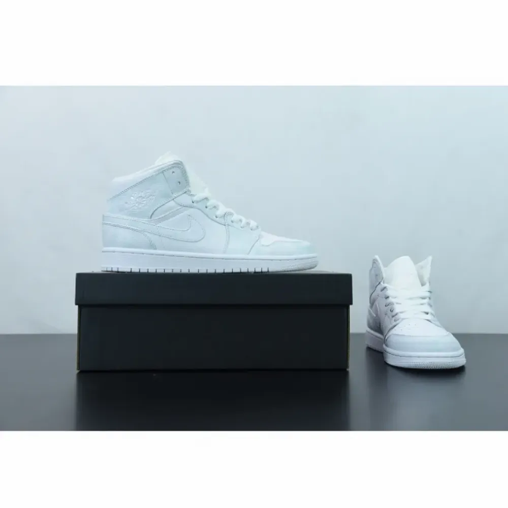 Air Jordan 1 Mid “Triple White”  554724-130