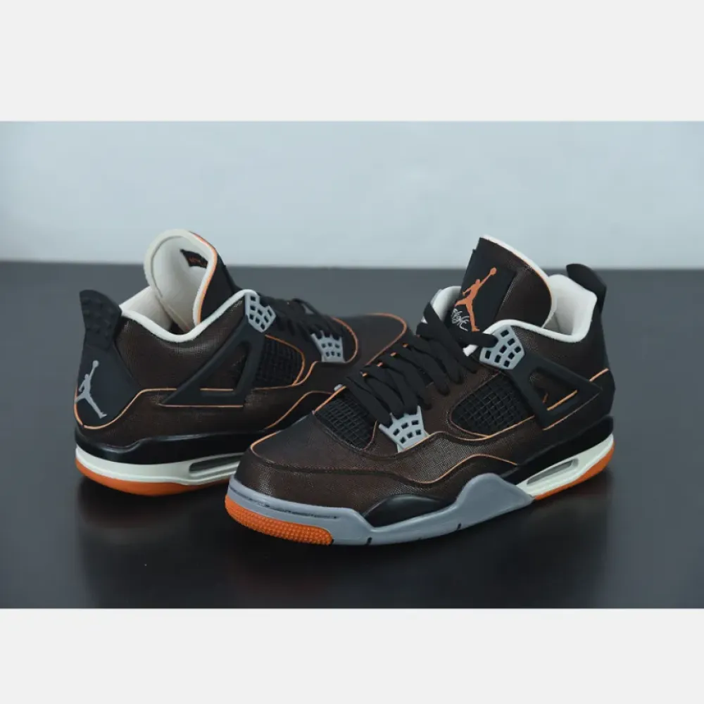 Air Jordan 4 Sail/Black-Starfish-Light Smoke Grey CW7183-100