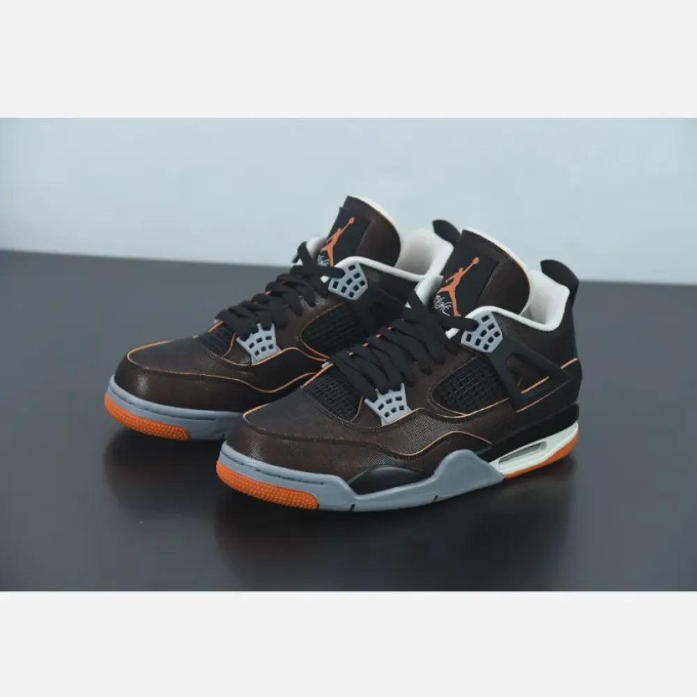 Air Jordan 4 Sail/Black-Starfish-Light Smoke Grey CW7183-100
