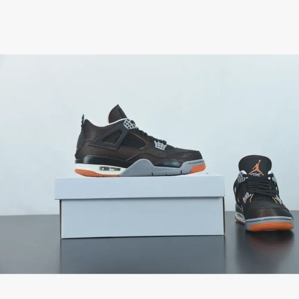 Air Jordan 4 Sail/Black-Starfish-Light Smoke Grey CW7183-100