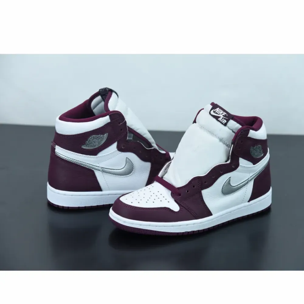 Air Jordan 1 High OG Bordeaux/White-Metallic Silver 555088-611
