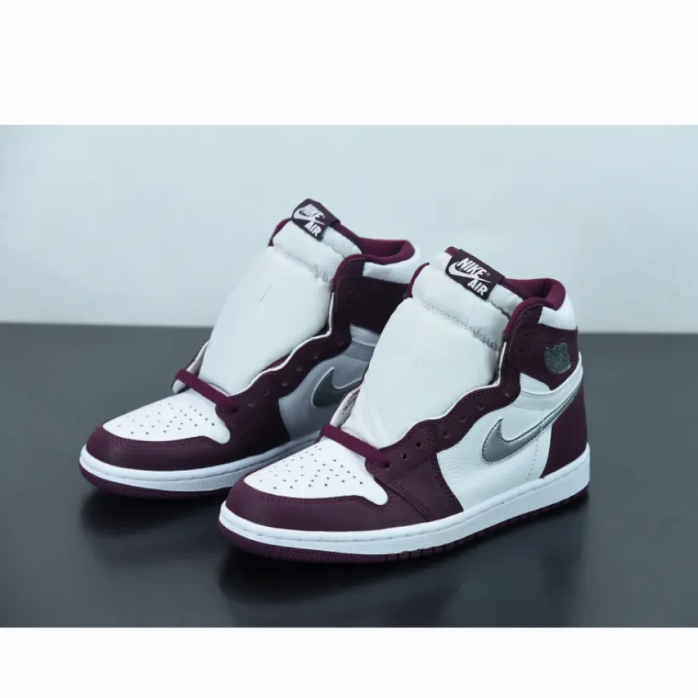 Air Jordan 1 High OG Bordeaux/White-Metallic Silver 555088-611