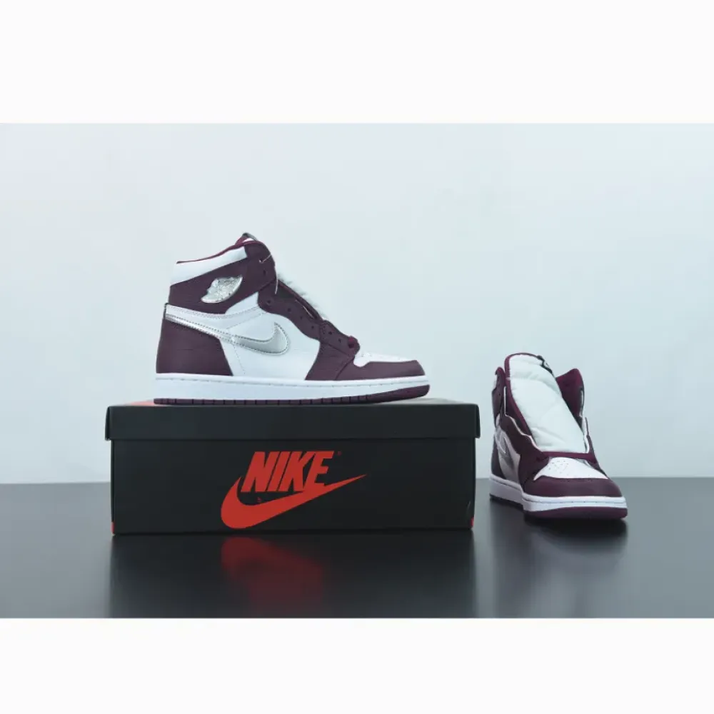 Air Jordan 1 High OG Bordeaux/White-Metallic Silver 555088-611