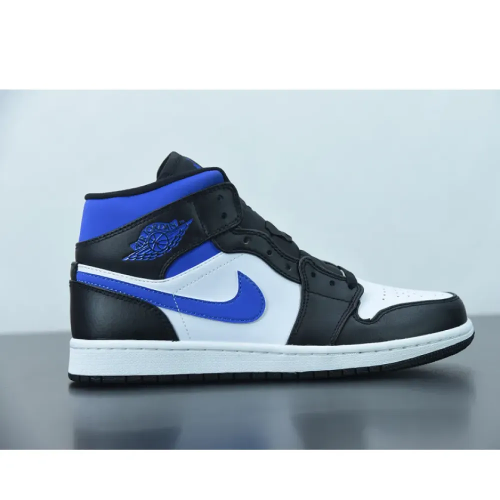 Air Jordan 1 Mid White/Black-Racer Blue  554724-140