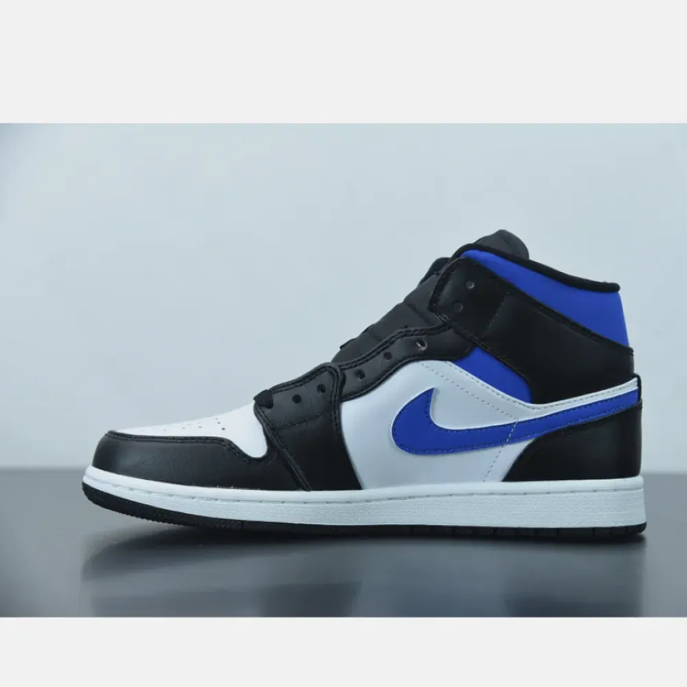 Air Jordan 1 Mid White/Black-Racer Blue  554724-140