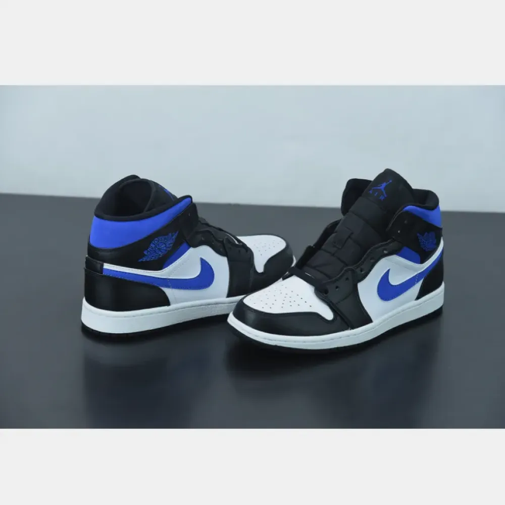 Air Jordan 1 Mid White/Black-Racer Blue  554724-140