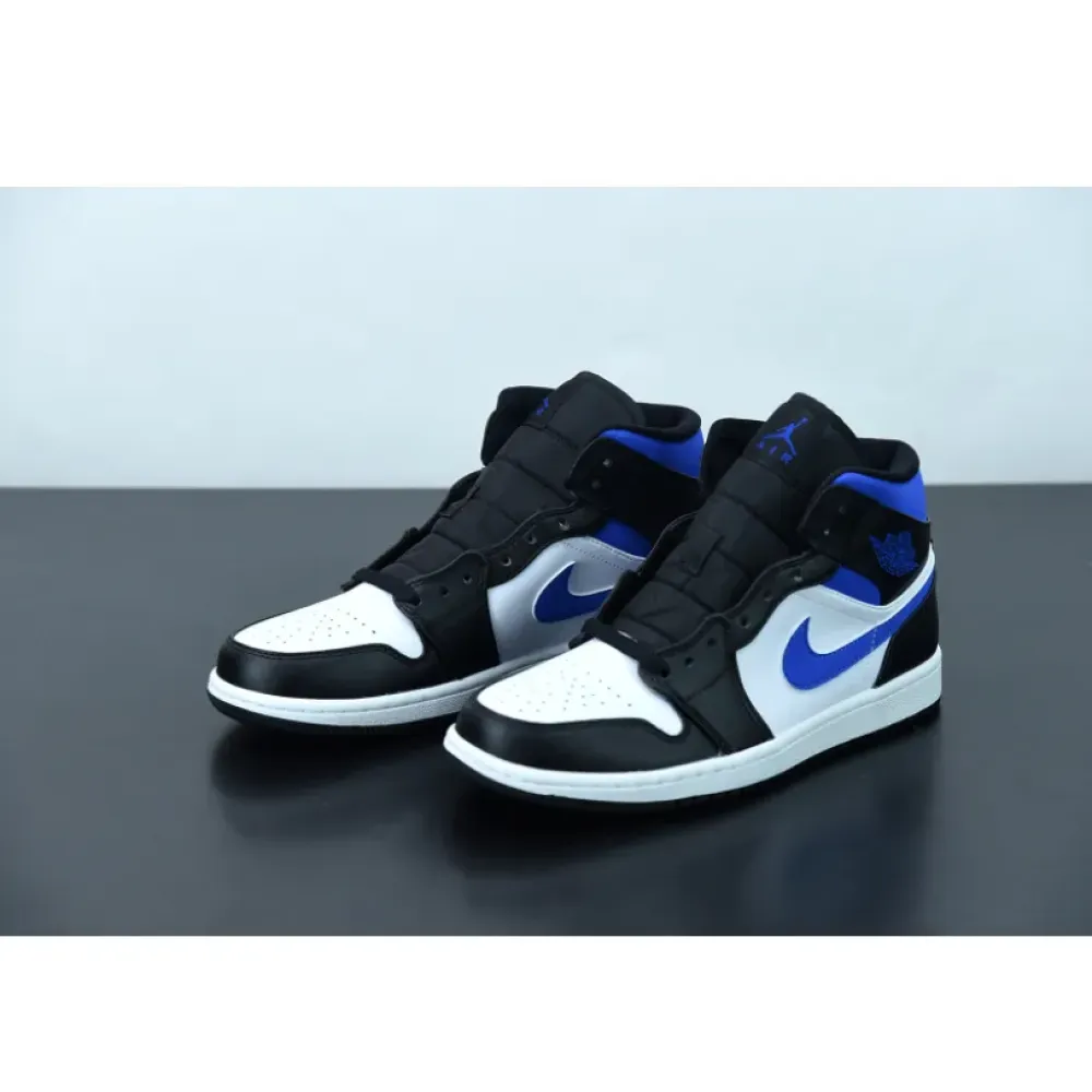 Air Jordan 1 Mid White/Black-Racer Blue  554724-140
