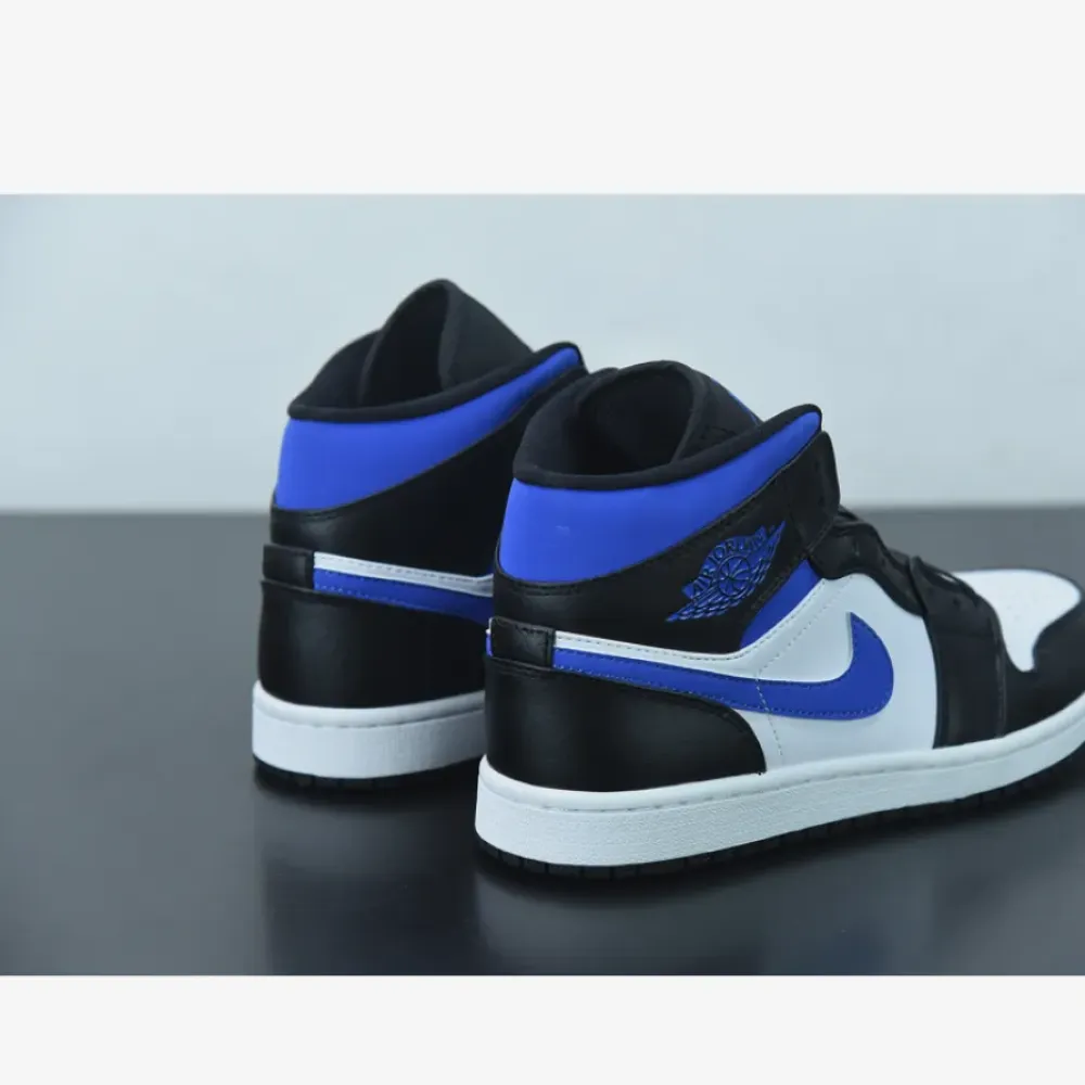 Air Jordan 1 Mid White/Black-Racer Blue  554724-140