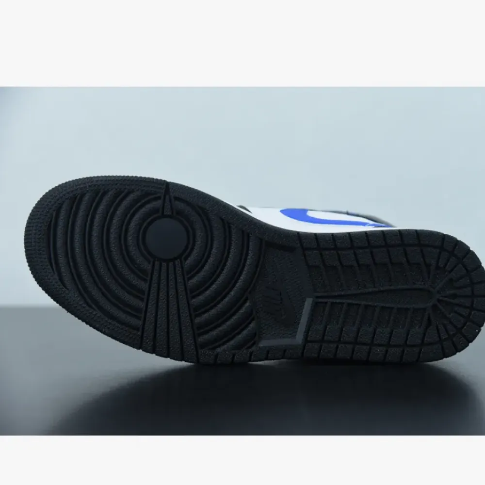 Air Jordan 1 Mid White/Black-Racer Blue  554724-140