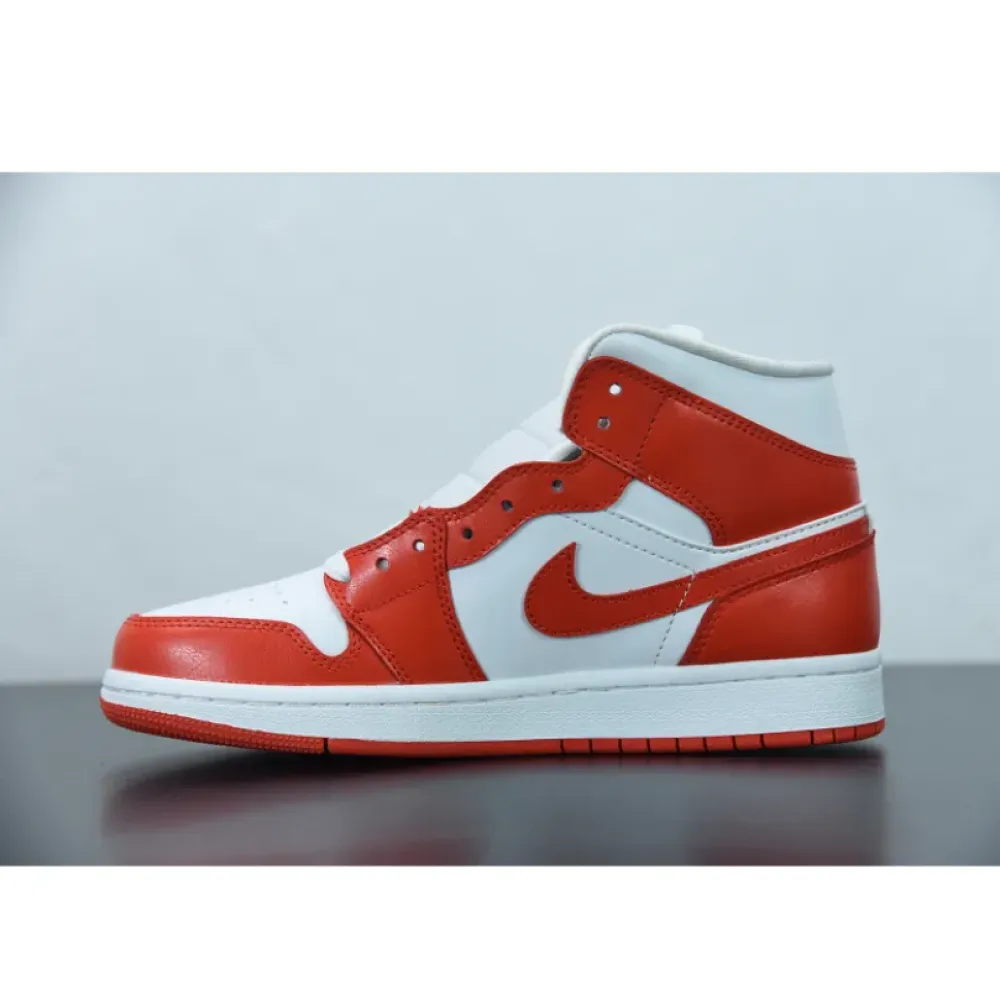 Air Jordan 1 Mid Orange White  BQ6472-116